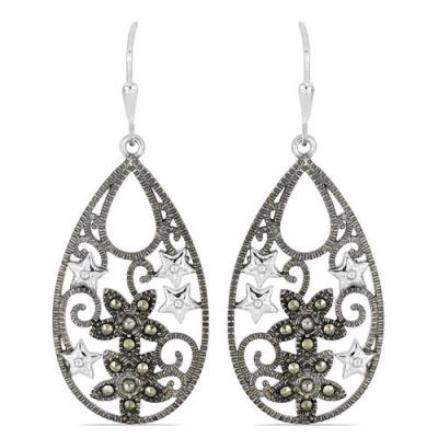 BUY 925 STERLING SILVER NATURAL AUSTRIAN MARCASITE GEMSTONE EARRINGS –MANUFACTURER
